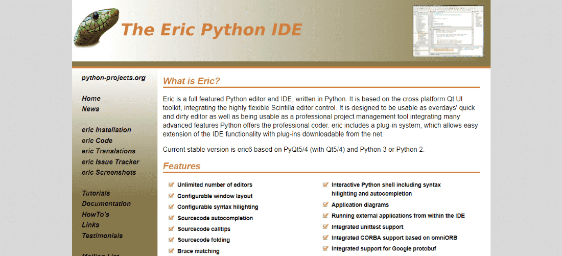 The Eric Python IDE